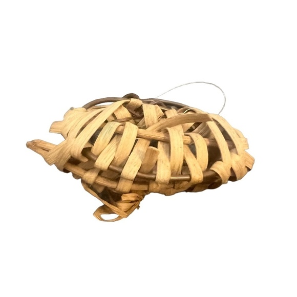 Set of 2 Early Antique Primitive Miniature Split Oak Buttocks Basket 2" - Picture 7 of 13